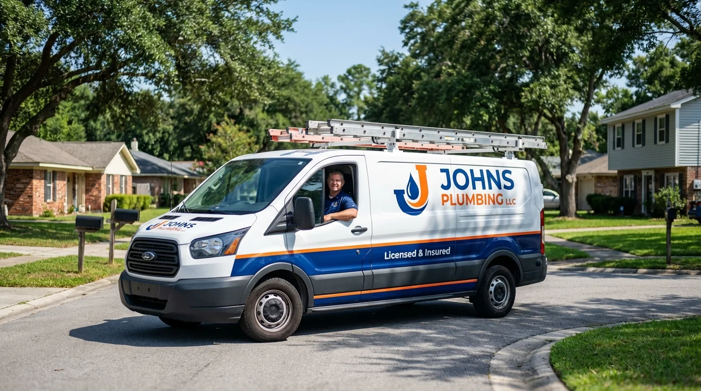Johns Plumbing LLC service van in Zeigler, IL