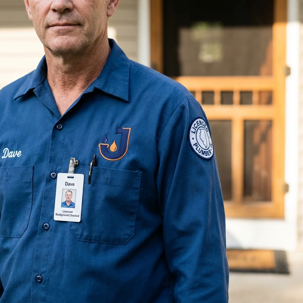 Licensed plumber showing ID badge in Zeigler, IL